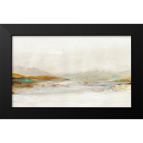 Lake in the Fog  Black Modern Wood Framed Art Print by Reeves, Tom