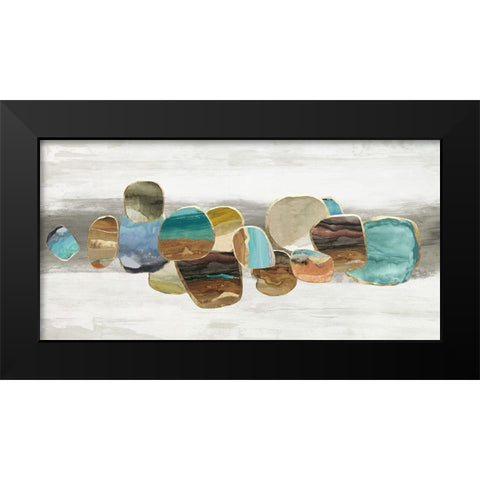 Glided Stones I  Black Modern Wood Framed Art Print by Reeves, Tom
