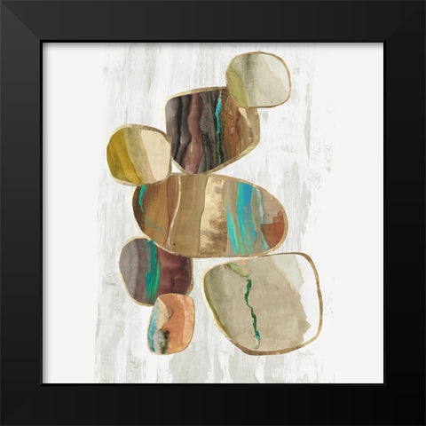 Glided Stones II  Black Modern Wood Framed Art Print by Reeves, Tom