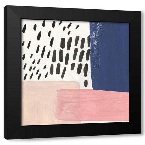 Agitation Black Modern Wood Framed Art Print with Double Matting by Reeves, Tom