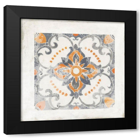 Morrocan Coral II Black Modern Wood Framed Art Print by Reeves, Tom