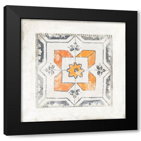 Morrocan Coral IV Black Modern Wood Framed Art Print by Reeves, Tom
