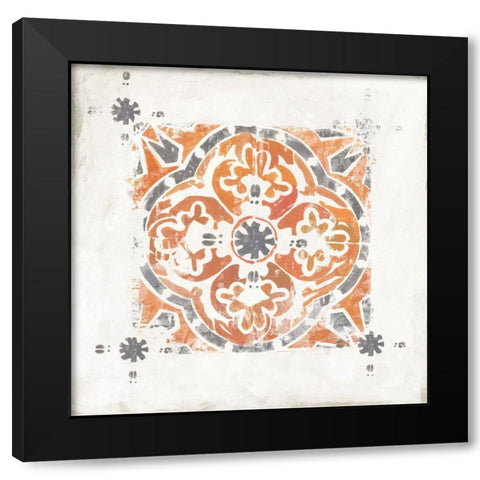 Morrocan Coral V Black Modern Wood Framed Art Print by Reeves, Tom