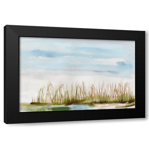 Watercolor Landscape Black Modern Wood Framed Art Print with Double Matting by Reeves, Tom