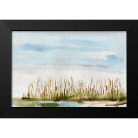 Watercolor Landscape Black Modern Wood Framed Art Print by Reeves, Tom