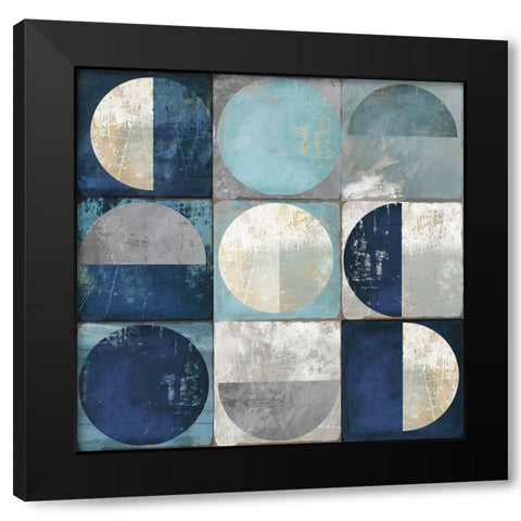 Teal Crescent  Black Modern Wood Framed Art Print by Reeves, Tom