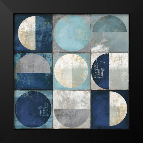 Teal Crescent  Black Modern Wood Framed Art Print by Reeves, Tom