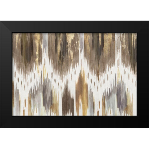 Ancient Quilting Black Modern Wood Framed Art Print by Reeves, Tom