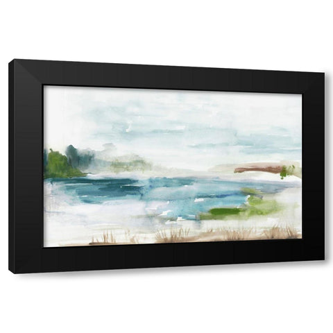 Watery Land Black Modern Wood Framed Art Print with Double Matting by Reeves, Tom