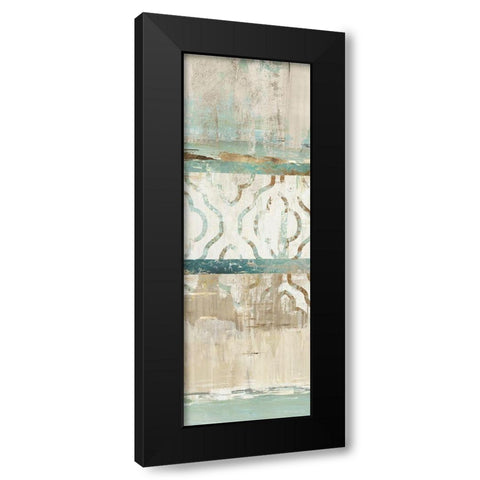 Teal Patchwork I  Black Modern Wood Framed Art Print by Reeves, Tom