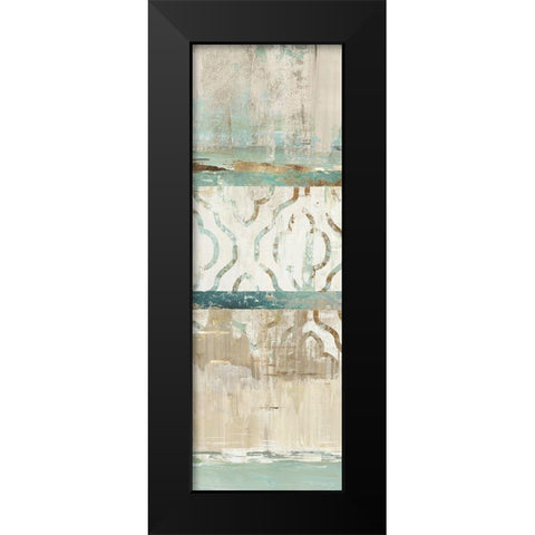 Teal Patchwork I  Black Modern Wood Framed Art Print by Reeves, Tom