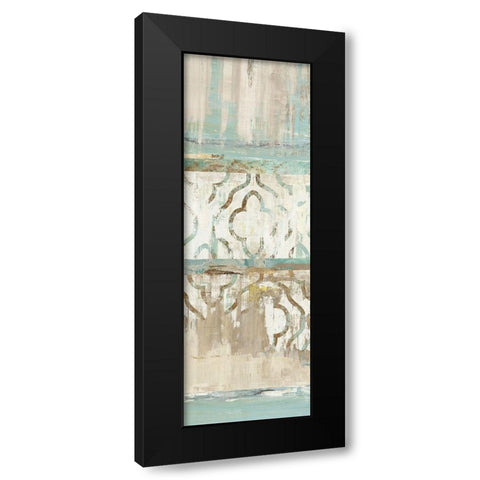 Teal Patchwork II Black Modern Wood Framed Art Print by Reeves, Tom