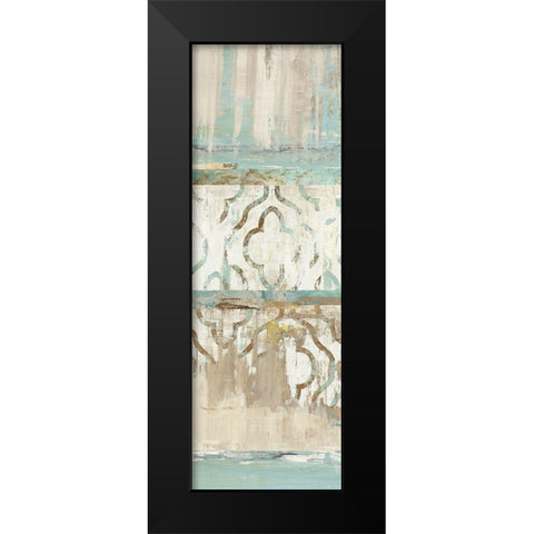 Teal Patchwork II Black Modern Wood Framed Art Print by Reeves, Tom