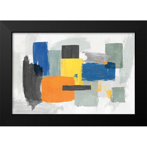 Bloc Party Black Modern Wood Framed Art Print by Reeves, Tom