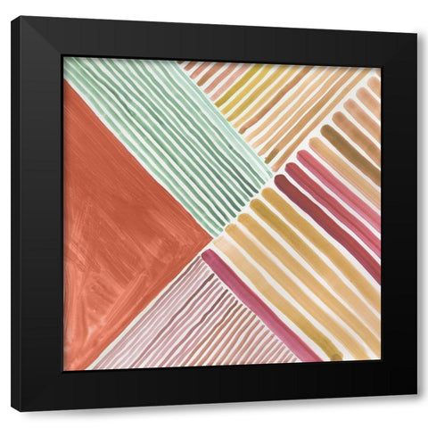 Mikado II Black Modern Wood Framed Art Print with Double Matting by Reeves, Tom