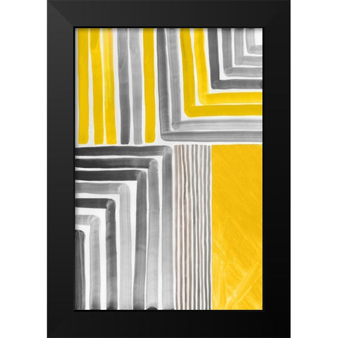 Yellow Mikado I Black Modern Wood Framed Art Print by Reeves, Tom