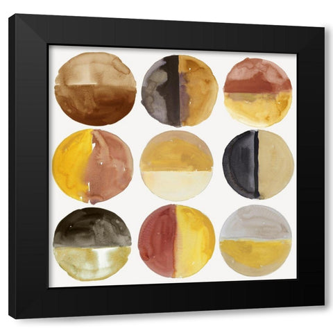 Align Dots II Black Modern Wood Framed Art Print with Double Matting by Reeves, Tom