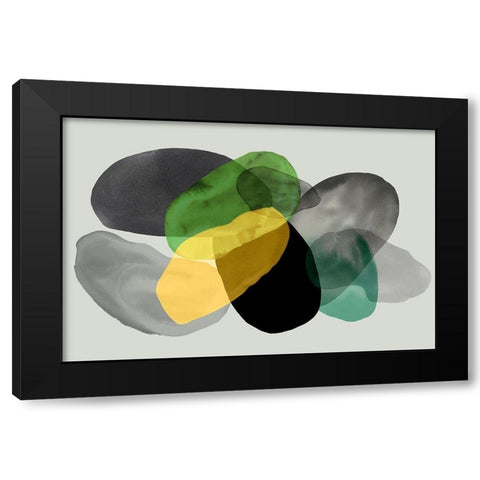 Green Overlay II Black Modern Wood Framed Art Print with Double Matting by Reeves, Tom