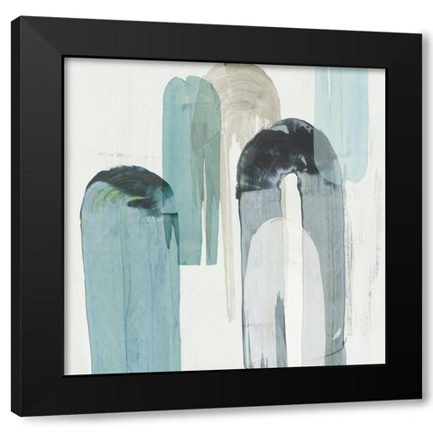 Blue Arches II Black Modern Wood Framed Art Print by Reeves, Tom