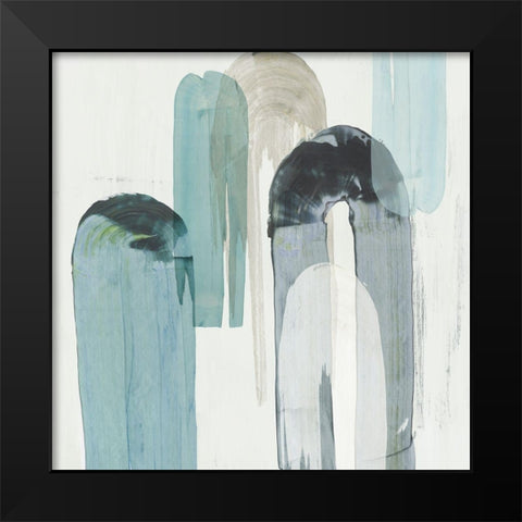 Blue Arches II Black Modern Wood Framed Art Print by Reeves, Tom