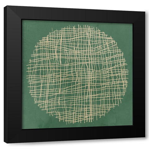 Green Weave II Black Modern Wood Framed Art Print with Double Matting by Reeves, Tom