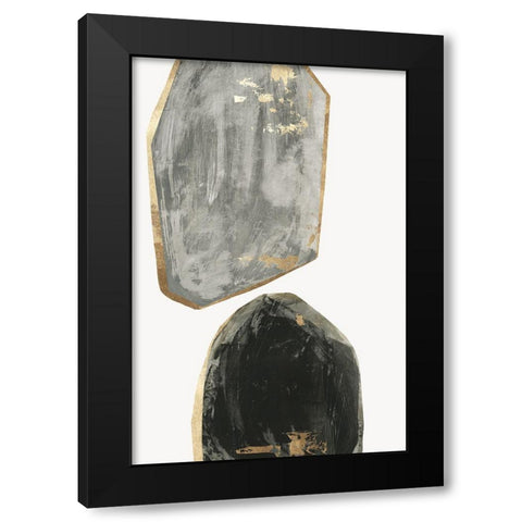 Stones I  Black Modern Wood Framed Art Print with Double Matting by Reeves, Tom