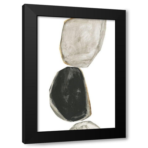 Stones II Black Modern Wood Framed Art Print with Double Matting by Reeves, Tom