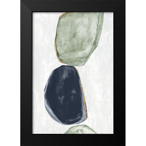 Stones II Blue Version Black Modern Wood Framed Art Print by Reeves, Tom