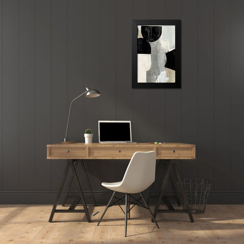 Jet Black II Black Modern Wood Framed Art Print by Reeves, Tom