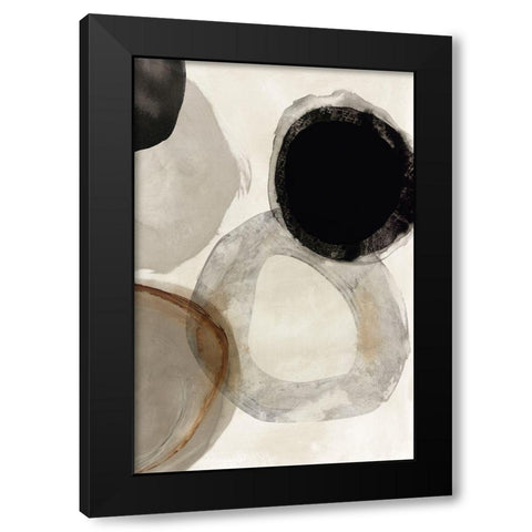 Beige Rings I  Black Modern Wood Framed Art Print by Reeves, Tom
