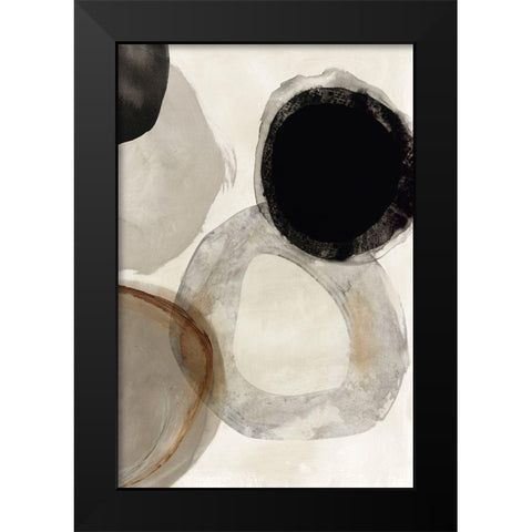 Beige Rings I  Black Modern Wood Framed Art Print by Reeves, Tom