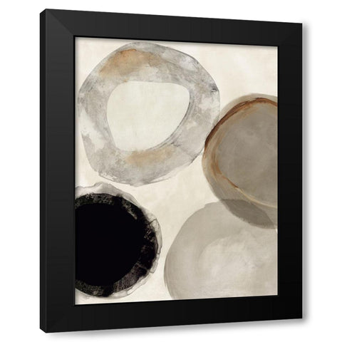 Beige Rings II Black Modern Wood Framed Art Print by Reeves, Tom
