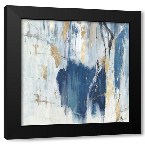 Navy Golden Shine I  Black Modern Wood Framed Art Print with Double Matting by Reeves, Tom