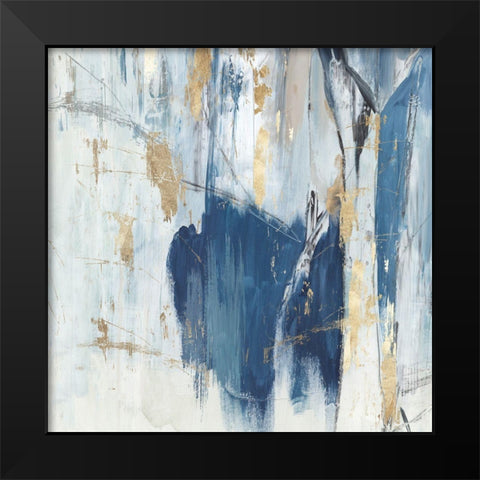 Navy Golden Shine I  Black Modern Wood Framed Art Print by Reeves, Tom