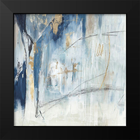 Navy Golden Shine II Black Modern Wood Framed Art Print by Reeves, Tom