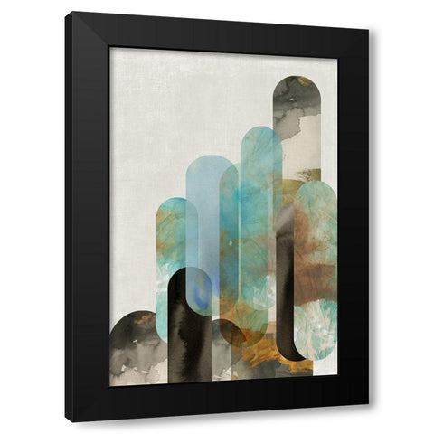 Teal Arches I  Black Modern Wood Framed Art Print by Reeves, Tom