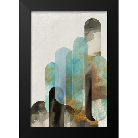 Teal Arches I  Black Modern Wood Framed Art Print by Reeves, Tom