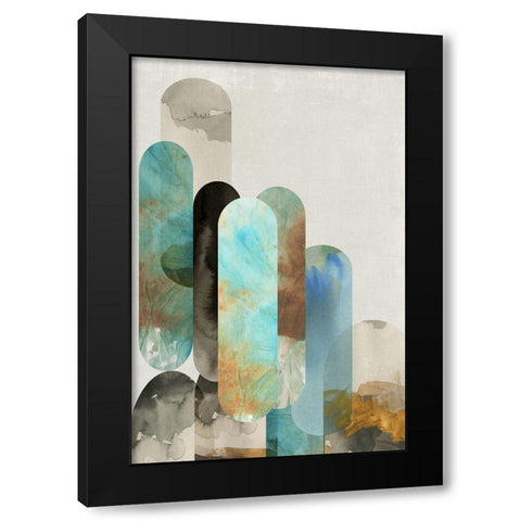 Teal Arches II  Black Modern Wood Framed Art Print by Reeves, Tom