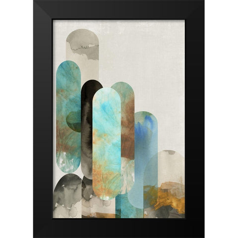 Teal Arches II  Black Modern Wood Framed Art Print by Reeves, Tom