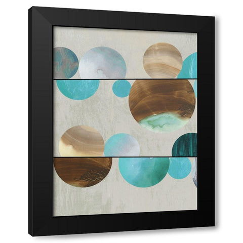 Blue Marbles I  Black Modern Wood Framed Art Print with Double Matting by Reeves, Tom