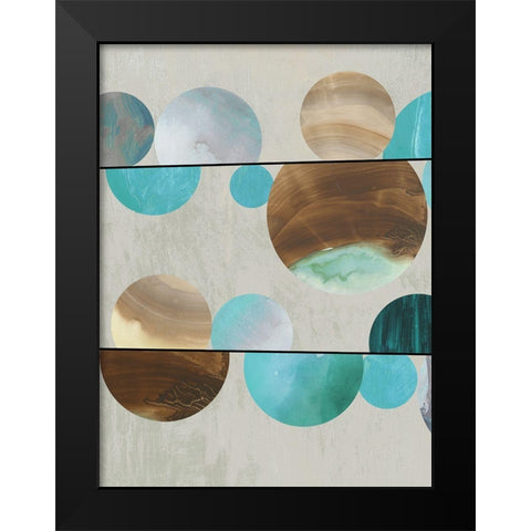 Blue Marbles I  Black Modern Wood Framed Art Print by Reeves, Tom