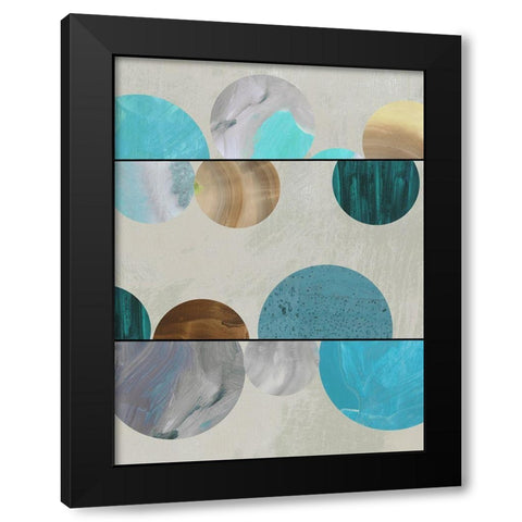 Blue Marbles II  Black Modern Wood Framed Art Print with Double Matting by Reeves, Tom