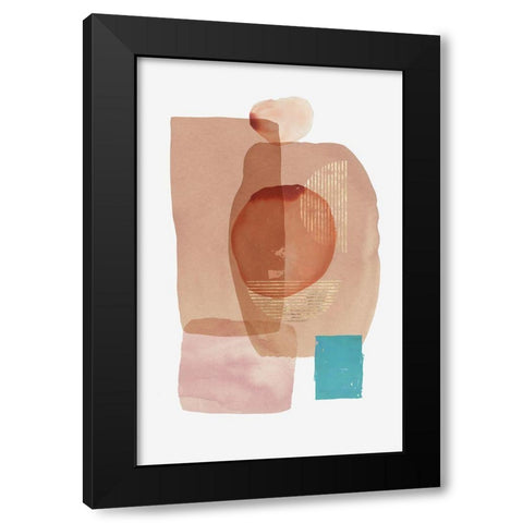 Pink Colour Blocks I  Black Modern Wood Framed Art Print by Reeves, Tom