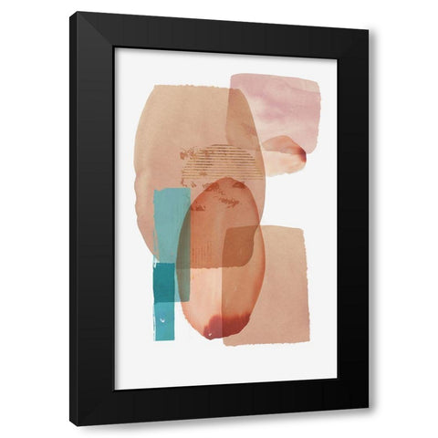 Pink Colour Blocks II  Black Modern Wood Framed Art Print with Double Matting by Reeves, Tom