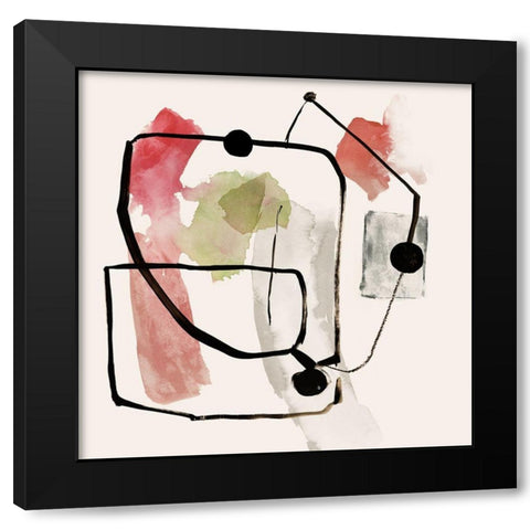 Connected Lines I  Black Modern Wood Framed Art Print by Reeves, Tom