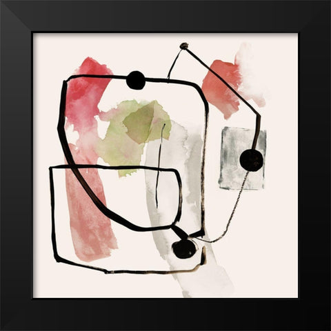 Connected Lines I  Black Modern Wood Framed Art Print by Reeves, Tom