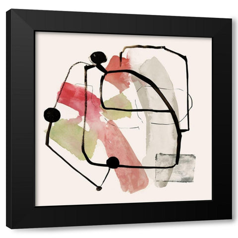 Connected Lines II  Black Modern Wood Framed Art Print with Double Matting by Reeves, Tom