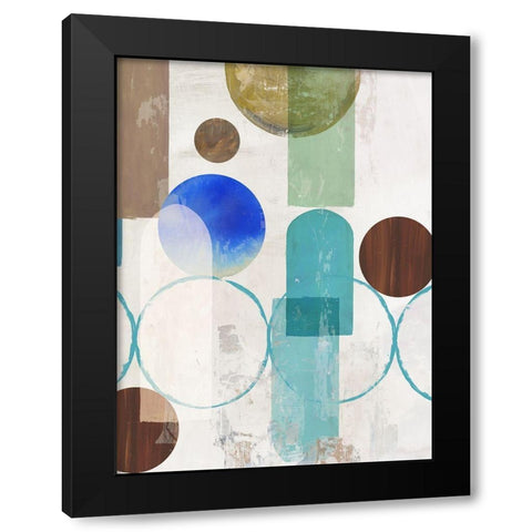 Blue Pieces Togehter II  Black Modern Wood Framed Art Print with Double Matting by Reeves, Tom