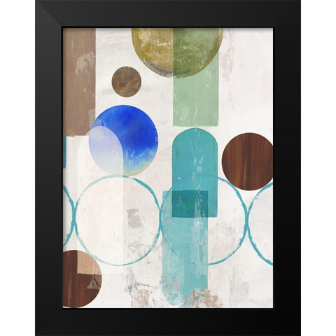 Blue Pieces Togehter II  Black Modern Wood Framed Art Print by Reeves, Tom
