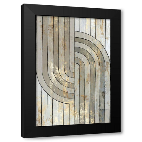 Art Deco Geo I  Black Modern Wood Framed Art Print by Reeves, Tom